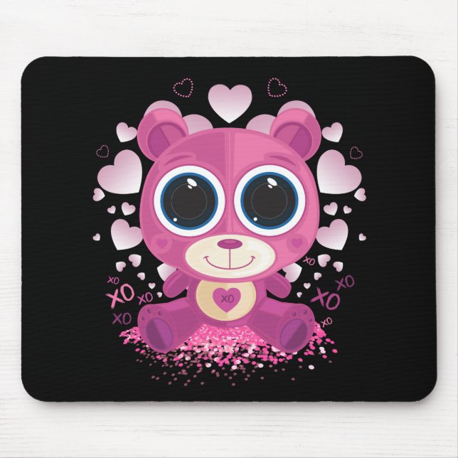 Valentinstag Teddybär Mousepad (Vorne)