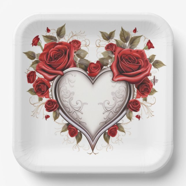 Valentinstag-Teller Serie 1-4 Pappteller (Vorderseite)