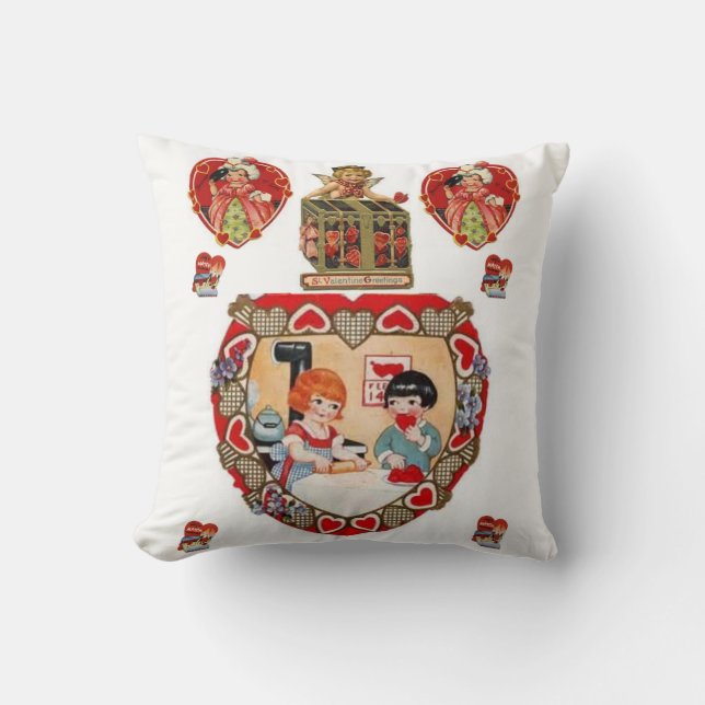 Valentinstag Throw Pillow Kissen (Vorderseite)