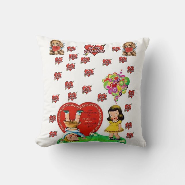 Valentinstag Throw Pillow Kissen (Vorderseite)