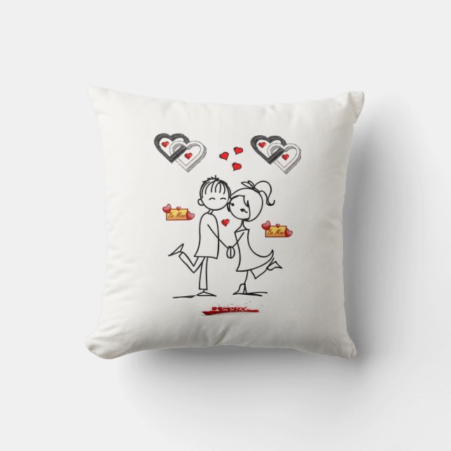 Valentinstag Throw Pillow Kissen (Vorderseite)