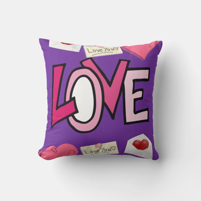 Valentinstag Throw Pillow Kissen (Vorderseite)