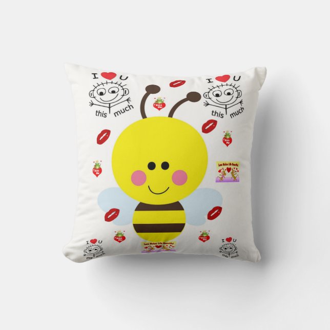 Valentinstag Throw Pillow Kissen (Vorderseite)