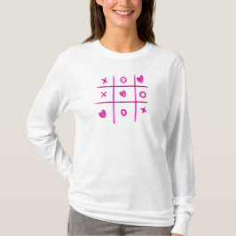 Valentinstag Tic Tac Toe Herzen Damen T-Shirt
