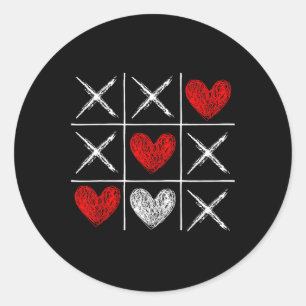 Valentinstag Tic-tac-toe Xo-xo Funny Valentine G Runder Aufkleber