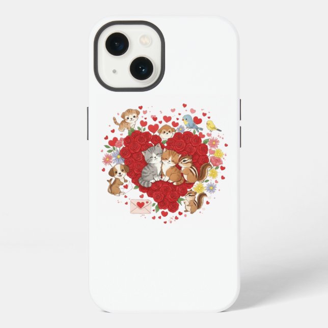 Valentinstag Tierliebe iPhone Hülle (Rückseite)