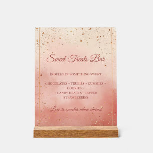 Valentinstag-Tisch-Schild – Blush-Pink & Gold Acrylschild
