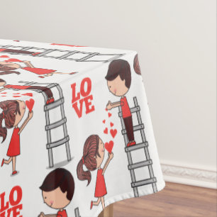 Valentinstag Tischdecke Liebe rote Herzen