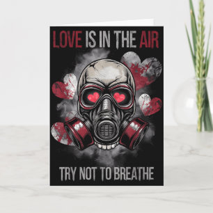 Valentinstag-Totenkopf-Gasmaske Liebe Romanze Karte