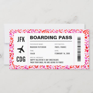 Valentinstag Travel Flight Boarding Pass Feiertagskarte
