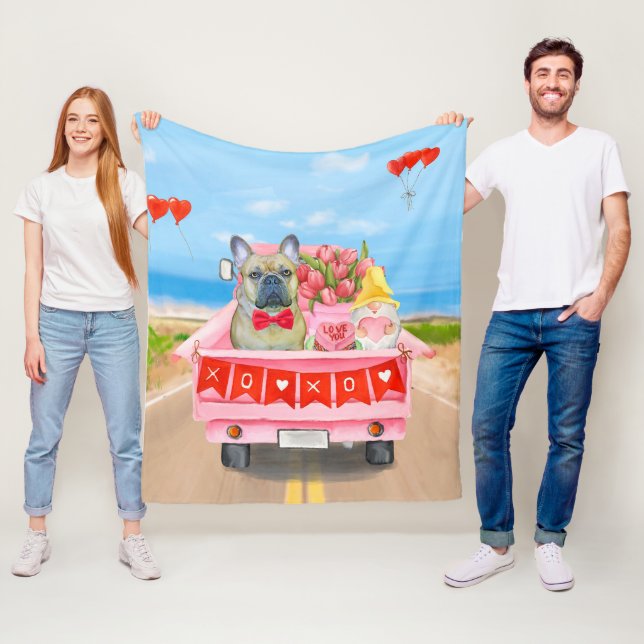 Valentinstag-Truck Fleecedecke (Beispiel)