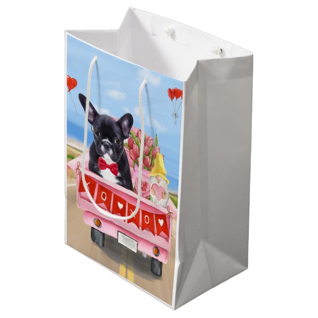 Valentinstag-Truck Mittlere Geschenktüte (Vorderseite Schrägansicht)