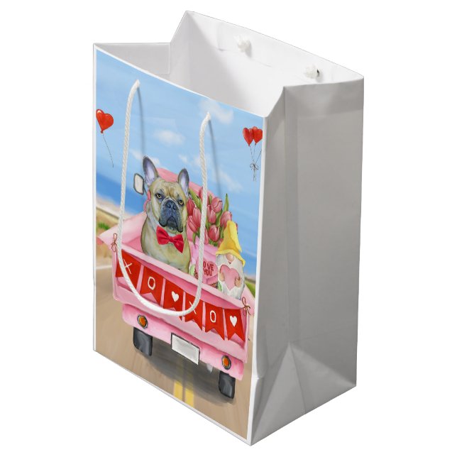 Valentinstag-Truck Mittlere Geschenktüte (Vorderseite Schrägansicht)