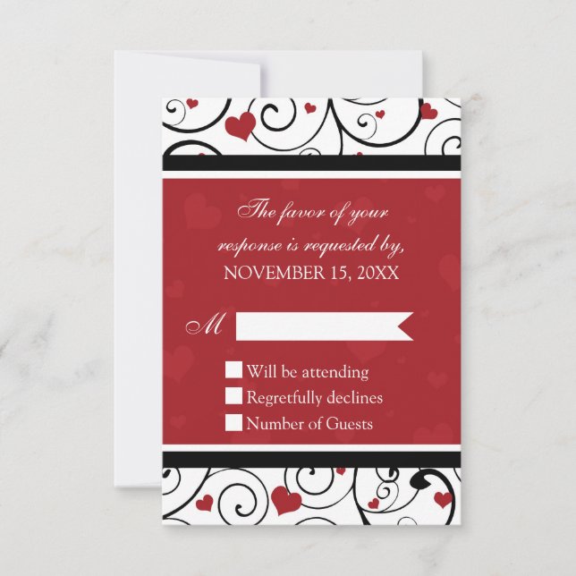 Valentinstag UAWG Hochzeitkarte RSVP Karte (Vorderseite)