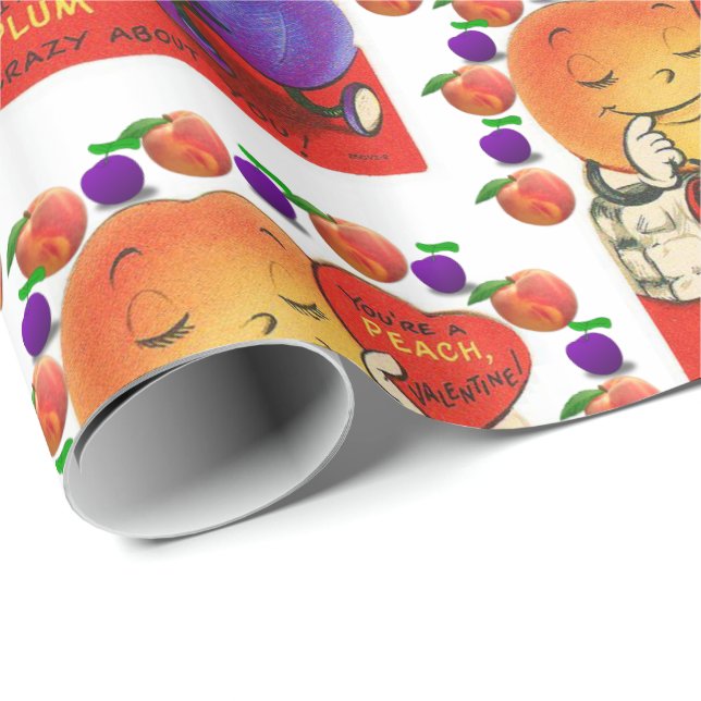 Valentinstag Umschlagpapier Vintag Pfirsichpflaume Geschenkpapier (Rolleneckpunkt)
