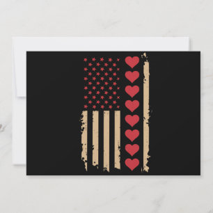 Valentinstag US Flag Hört Feiertagskarte