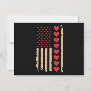 Valentinstag US Flag Hört Postkarte