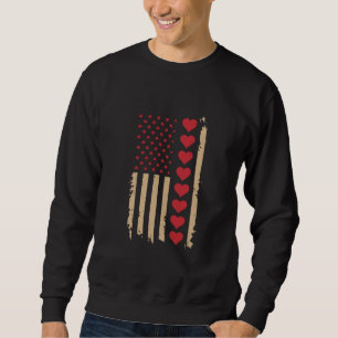 Valentinstag US Flagge Herzen  Sweatshirt