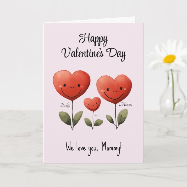 Valentinstag, Vater- und Babykarte, Karte (Kleine Pflanze)