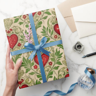 Valentinstag Vintage-Herzen Geschenkpapier