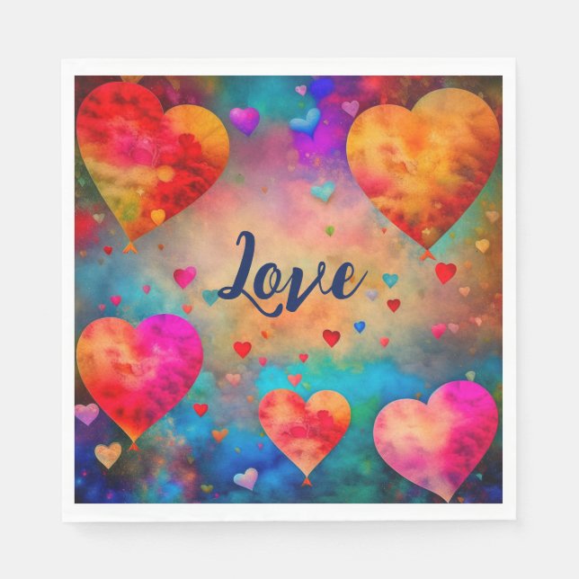 Valentinstag Vintage Herzen Personalisiert Serviette (Vorderseite)