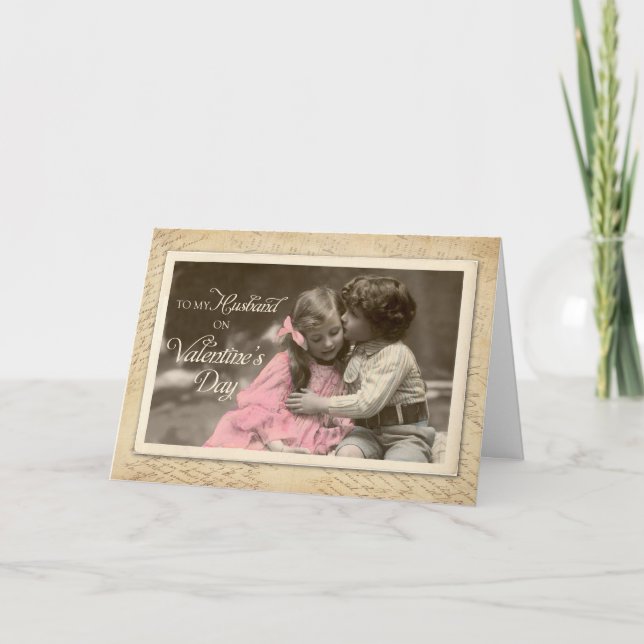 Valentinstag, Vintager Sweet Kiss Karte (Vorderseite)