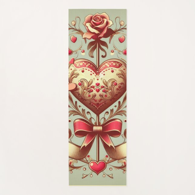 Valentinstag Vintages Herz Xoxo Yogamatte (Vorderseite)