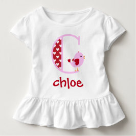 Valentinstag-Vogel-Ruffle-Shirt der Mädchen Initia Baby T-shirt