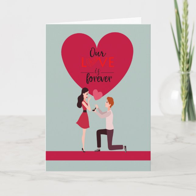 Valentinstag Vorschlag Herzlichen Glückwunsch Feiertagskarte (Vorderseite)
