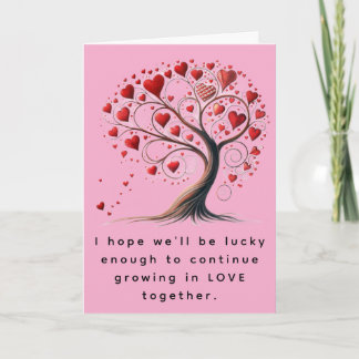 Valentinstag Wächst Zusammen Herzbaum Feiertagskarte