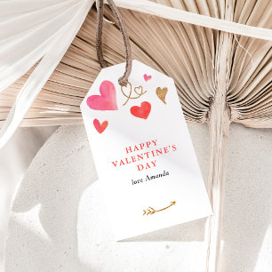 Valentinstag Wasserfarben Herz Geschenkanhänger