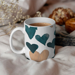 Valentinstag Wasserfarbenherzen - neutral Kaffeetasse