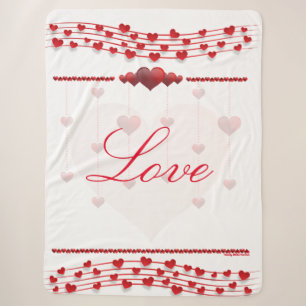 Valentinstag weiß / rosa Herz Sherpa Blanket Sherpadecke