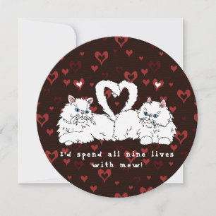 Valentinstag Weiße Persische Katzen mit Herz
