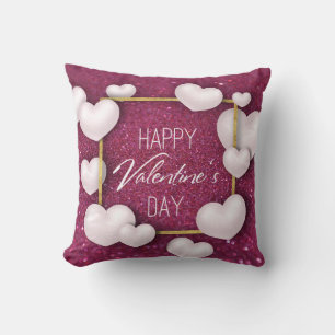 Valentinstag Weißherz Glitzer - Kissen