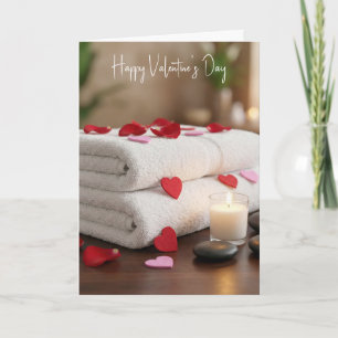 Valentinstag-Wellness mit Herzen Karte