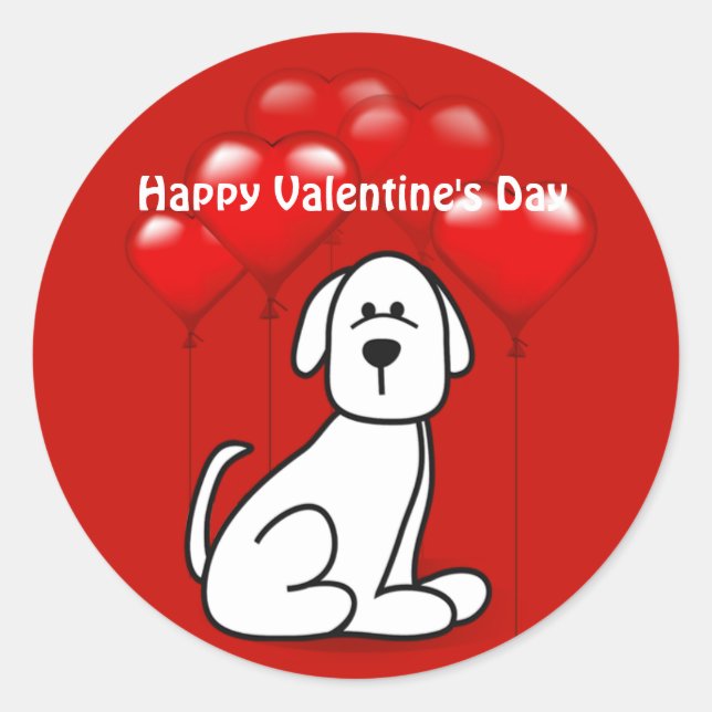 Valentinstag Welpen Hund Kleine Aufkleber (Vorderseite)