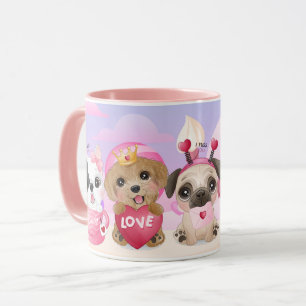 Valentinstag Welpen Tasse