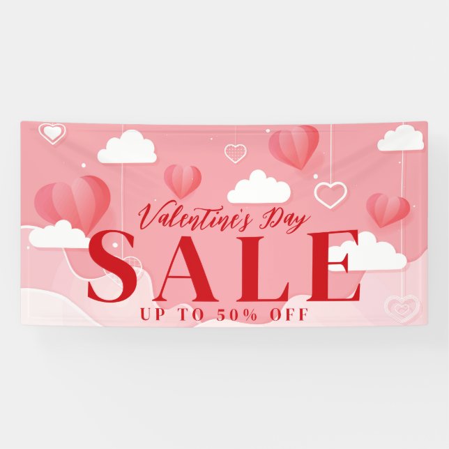 Valentinstag-Werbebanner im Hörgerätegeschäft Banner (Horizontal)