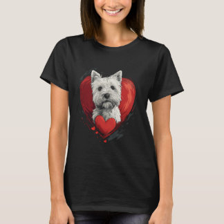 Valentinstag West Highland White Terrier T-Shirt