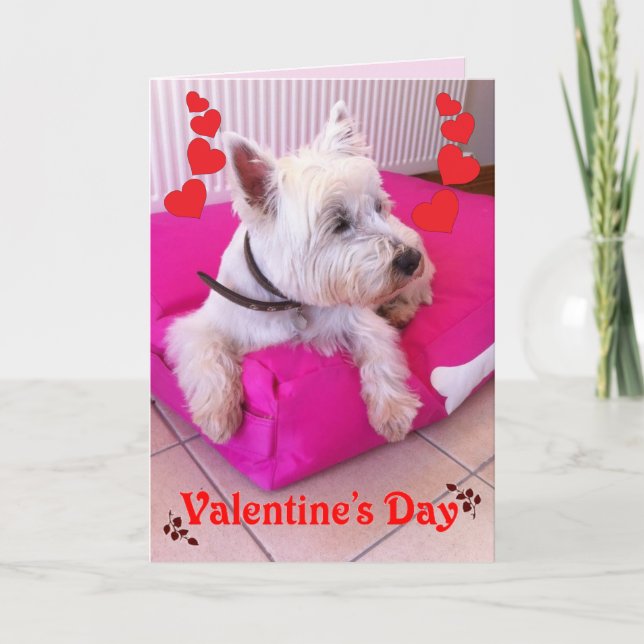 Valentinstag-Westie-Karte Feiertagskarte (Vorderseite)