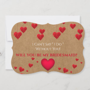 Valentinstag wirst du meine Brautjungfrau sein Einladung