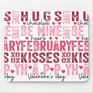 Valentinstag-Wortcollage Mousepad