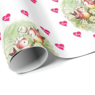 Valentinstag Wrapping Paper Bird Vintag Geschenkpapier