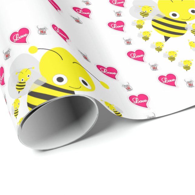 Valentinstag Wrapping Paper Hummelmäuse Geschenkpapier (Rolleneckpunkt)