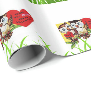 Valentinstag Wrapping Paper Owl Vintag Geschenkpapier