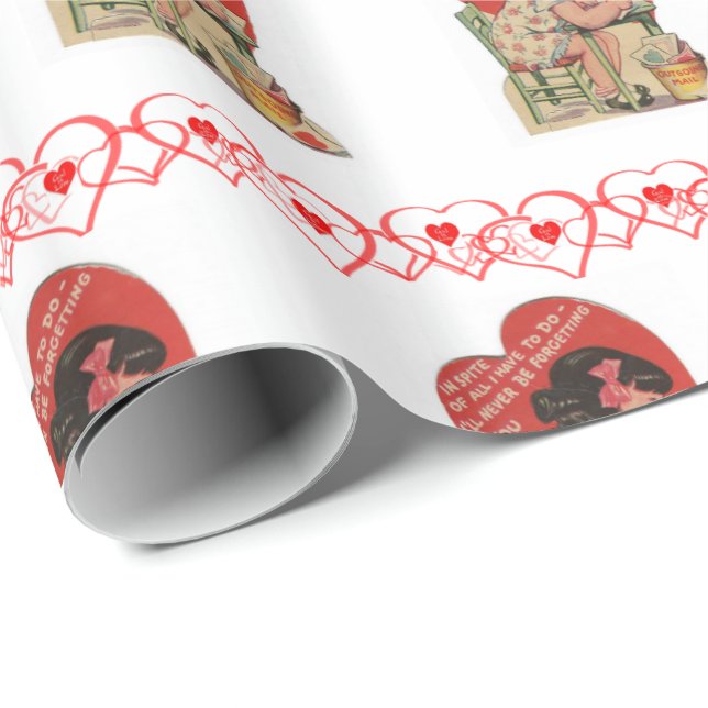 Valentinstag Wrapping Paper Vintag Geschenkpapier (Rolleneckpunkt)