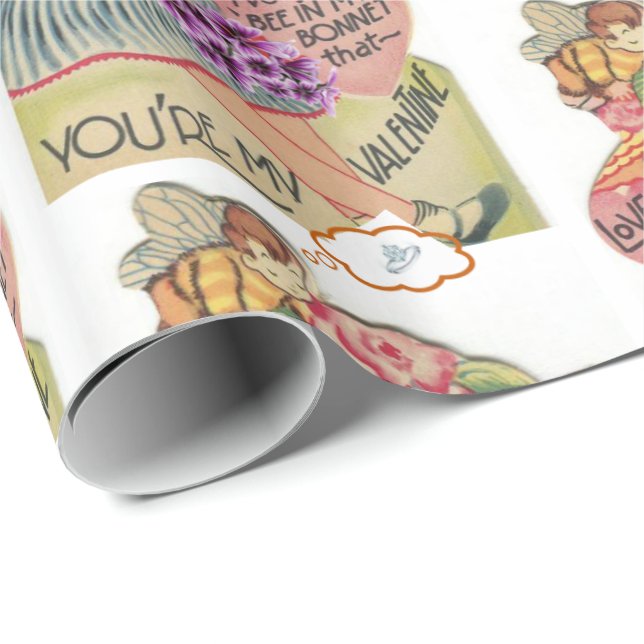 Valentinstag Wrapping Paper Vintag Geschenkpapier (Rolleneckpunkt)
