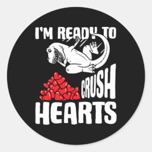 Valentinstag Wrestling Dinosaur Ich bin bereit für Runder Aufkleber