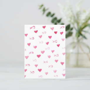Valentinstag xo Liebe Süßes Wasserfarbenherz Feiertagspostkarte